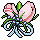 Roosanvärinen kukkakimppu