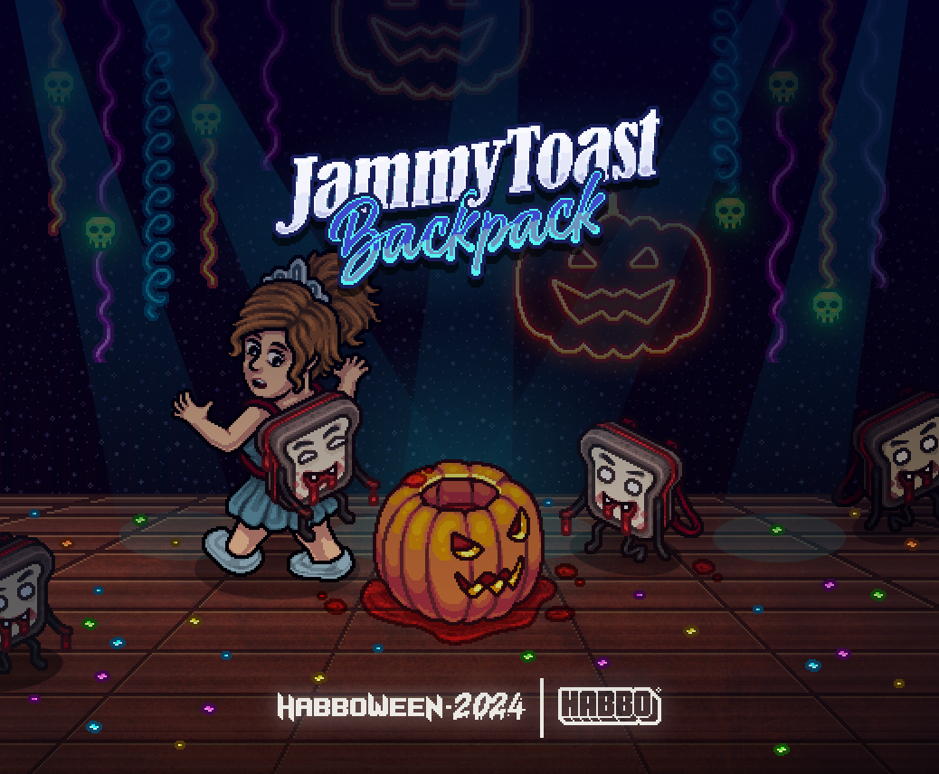 Immagini campagna Incubo al Neon di Ottobre 2024 Smpromo_jammytoastbackpack_oct24